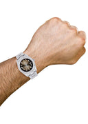 Iced Out Rolex Datejust 36 MM | Stainless Steel | 10 Carats of Diamonds | Brown Arabic Diamond Dial | Oyster Band