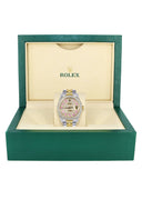 Diamond Gold Rolex Watch For Men 16233 | 36Mm | Custom Pink Arabic Full Diamond Dial | Jubilee Band