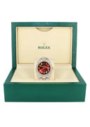Diamond Iced Out Rolex Datejust 41 | 25 Carats Of Diamonds | Custom Red Arabic Numeral Diamond Dial | Two Tone | Oyster Band
