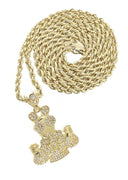 10K Yellow Gold Chain & Cz Arthur Pendant | Appx. 18 Grams