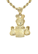 10K Yellow Gold Chain & Cz Arthur Pendant | Appx. 18 Grams