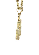 10K Yellow Gold Chain & Cz Arthur Pendant | Appx. 18 Grams