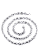 14K White Gold Chain - Solid Rope Chain