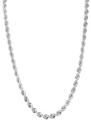 14K White Gold Chain - Solid Rope Chain