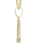 10K Yellow Gold Chain & Cz Axe Pendant | Appx. 13.8 Grams