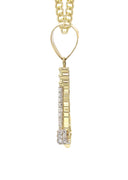 10K Yellow Gold Chain & Cz Axe Pendant | Appx. 13.8 Grams