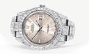 Diamond Iced Out Rolex Datejust 41 | 25 Carats Of Diamonds | Custom Dawn Pink Dial | Two Row | Oyster Band