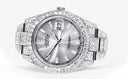 Diamond Iced Out Rolex Datejust 41 | 25 Carats Of Diamonds | Custom Silver Diamond Dial | Two Row | Oyster Band