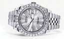 Rolex Datejust II Watch | 41 MM | Custom Silver Baguette Diamond Dial | Jubilee Band