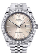 Rolex Datejust II Watch | 41 MM | Custom Crème Baguette Diamond Dial | Jubilee Band