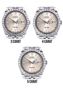 Rolex Datejust II Watch | 41 MM | Custom Crème Baguette Diamond Dial | Jubilee Band