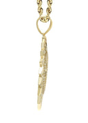 10K Yellow Gold Chain & Cz Baguette Round Picture Pendant | Appx. 25 Grams
