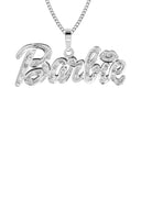 14K Ladies Diamond Cut with Diamonds Name Plate Necklace | Appx. 8.4 Grams