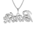 14K Ladies Diamond Cut with Diamonds Name Plate Necklace | Appx. 8.4 Grams