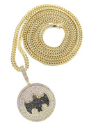 10K Yellow Gold Chain & Cz Batman Sign Pendant | Appx. 20.6 Grams