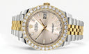 Rolex Datejust II Watch | 41 MM | 18K Yellow Gold & Stainless Steel | Custom Crème Baguette Diamond Dial | Jubilee Band