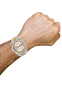 Rolex Datejust II Watch | 41 MM | 18K Yellow Gold & Stainless Steel | Custom Crème Baguette Diamond Dial | Jubilee Band