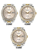Rolex Datejust II Watch | 41 MM | 18K Yellow Gold & Stainless Steel | Custom Crème Baguette Diamond Dial | Jubilee Band