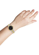 Diamond Gold Rolex Watch | Fluted Bezel | 31MM | Black Diamond Dial | Jubilee Band
