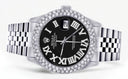Mens Rolex Datejust Watch 16200 | 36Mm | Black Roman Numeral Dial | Two Row 4.25 Carat Bezel | Jubilee Band