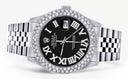Womens Rolex Datejust Watch 16200 | 36Mm | Black Roman Numeral Dial | Two Row 4.25 Carat Bezel | Jubilee Band
