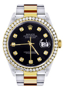 Gold Rolex Datejust Watch 16233 for Men | 36Mm | Black Dial | Oyster Band