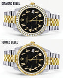 Gold & Steel Rolex Datejust Watch 16233 for Men  | 36Mm | Black Arabic Diamond Dial | Jubilee Band