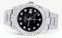 Iced Out Rolex Datejust 36 MM | Stainless Steel | 16.5 Carats of Diamonds | Black Dial | Jubilee Band | Model 116200