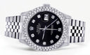 Mens Rolex Datejust Watch 16200 | 36Mm | Black Dial | Two Row 4.25 Carat Bezel | Jubilee Band