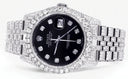 Iced Out Rolex Datejust 36 MM | Stainless Steel | 16.5 Carats of Diamonds | Black Dial | Jubilee Band | Model 116200