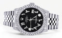 Womens Rolex Datejust Watch 16200 | 36Mm | Black Arabic Diamond Dial | Two Row 4.25 Carat Bezel | Jubilee Band