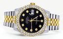 Diamond Gold Rolex Watch For Men 16233 | 36Mm | Black Dial | Two Row 4.25 Carat Bezel | Jubilee Band