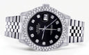 Womens Rolex Datejust Watch 16200 | 36Mm | Black Dial | Two Row 4.25 Carat Bezel | Jubilee Band