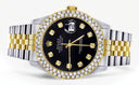 Diamond Gold Rolex Watch For Women 16233 | 36Mm | Black Dial | Two Row 4.25 Carat Bezel | Jubilee Band