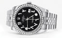 New Style | Hidden Clasp | Diamond Rolex Datejust Watch | 36Mm | Black Arabic Diamond Dial | Jubilee Band