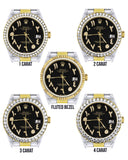Gold & Steel Rolex Datejust Watch 16233 for Men | 36Mm | Black Arabic Diamond Dial | Oyster Band