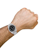 New Style | Hidden Clasp | Diamond Rolex Datejust Watch | 36Mm | Black Arabic Diamond Dial | Jubilee Band