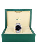 Diamond Gold Rolex Watch For Men 16200 | 36Mm | Rainbow Sapphire Bezel | Black Dial | Jubilee Band