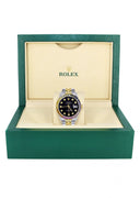 Diamond Gold Rolex Watch For Men 16233 | 36Mm | Rainbow Sapphire Bezel | Black Dial | Jubilee Band