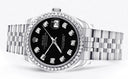 Diamond Rolex Watch | Diamond Bezel | 31MM | Black Diamond Dial | Jubilee Band
