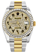 New Style | Diamond Gold Rolex Watch For Men | 36MM | Arabic Diamond Dial | Oyster Band