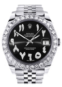 Rolex Datejust II Watch | 41 MM | Custom Black Arabic Diamond Dial | Jubilee Band