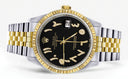 Mens Rolex Datejust Watch 16233 Two Tone | 36Mm | Black Arabic Dial | Jubilee Band