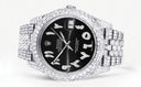 Diamond Iced Out Rolex Datejust 41 | 25 Carats Of Diamonds | Custom Black Arabic Numeral Diamond Dial | Two Row | Jubilee Band