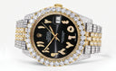 Diamond Iced Out Rolex Datejust 41 | 25 Carats Of Diamonds | Custom Black Arabic Numeral Diamond Dial | Two Tone | Jubilee Band