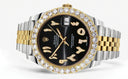 Rolex Datejust II Watch | 41 MM | 18K Yellow Gold & Stainless Steel | Custom Black Arabic Dial | Jubilee Band