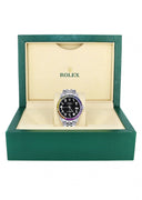 Diamond Gold Rolex Watch For Men 16200 | 36Mm | Rainbow Sapphire Bezel | Black Arabic Numeral Dial | Jubilee Band