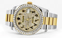 New Style | Diamond Gold Rolex Watch For Men | 36MM | Arabic Diamond Dial | Oyster Band