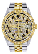 Womens Rolex Datejust Watch | 16233 | 36Mm | Diamond Gold Arabic Numeral | Fluted Bezel | Jubilee Band