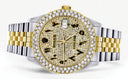 Diamond Gold Rolex Watch For Men 16233 | 36Mm | Black Arabic Full Diamond Dial | Two Row 4.25 Carat Bezel | Jubilee Band